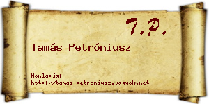 Tamás Petróniusz névjegykártya